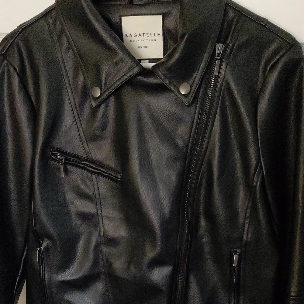 Bagatelle Women's Black Leather Jacket - Picture 2 of 2